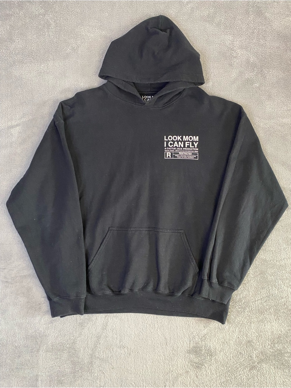 Travis Scott Cactus Jack "Look Mom I Can Fly" Black Hoodie XL Netflix Hypebeast